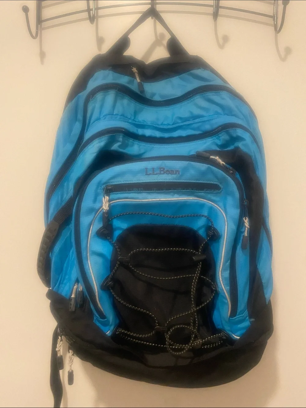 L.L. Bean Blue and Black Multi-Compartment Backpack